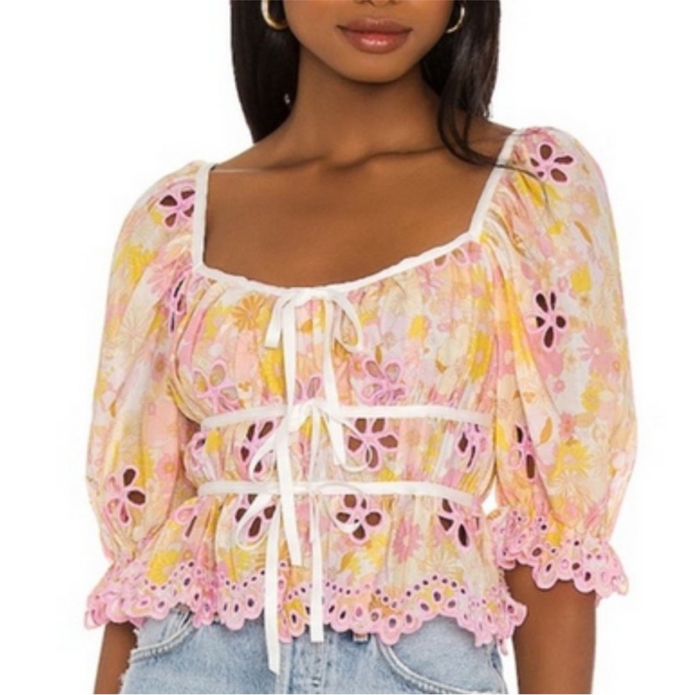 For love & lemons Claire puff sleeve blouse